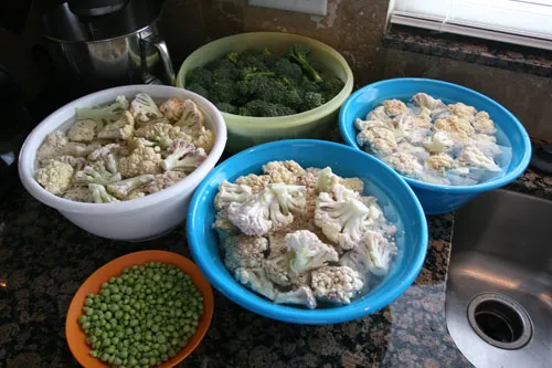 Freezing broccoli and cauliflower