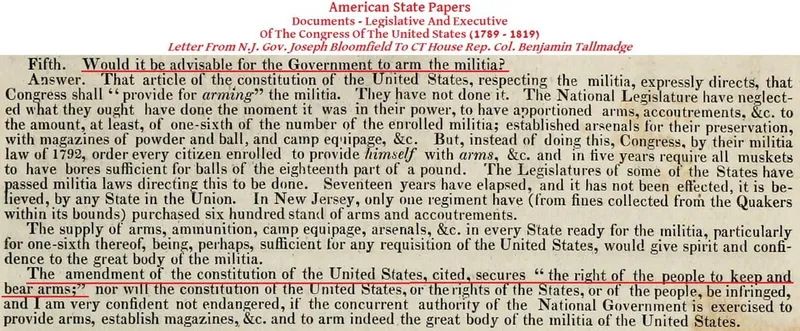 Quote by Governor Joseph Bloomfield