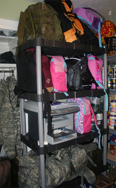 72 Hour Kit rack