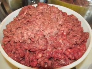Elk burger with added beef fat
